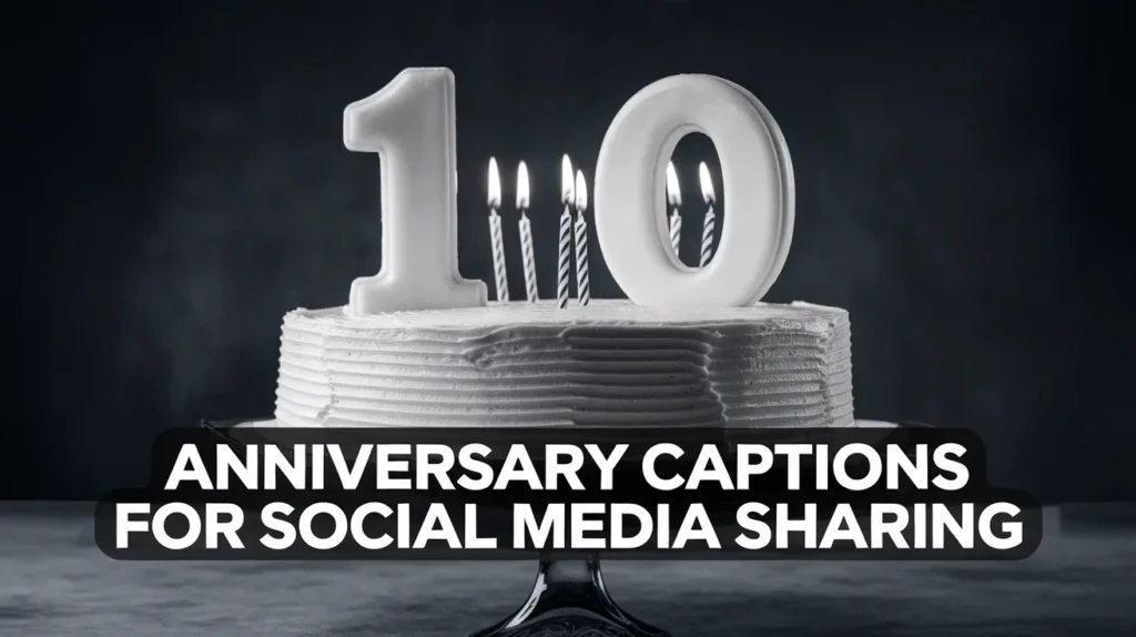Anniversary captions for social media sharing