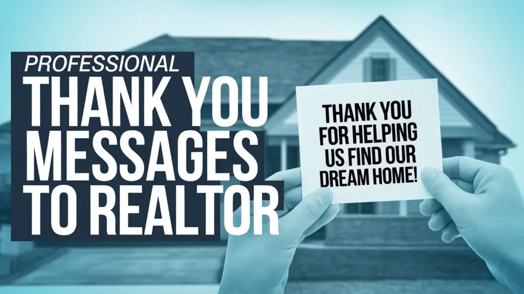 Professional thank you messages to realtor