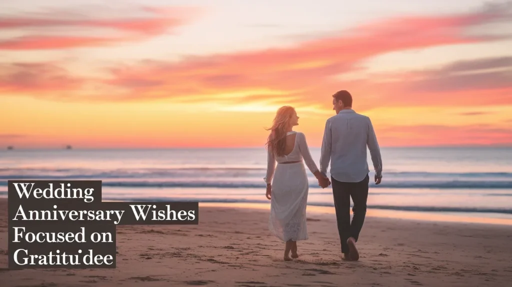 Wedding anniversary wishes focused on gratitude