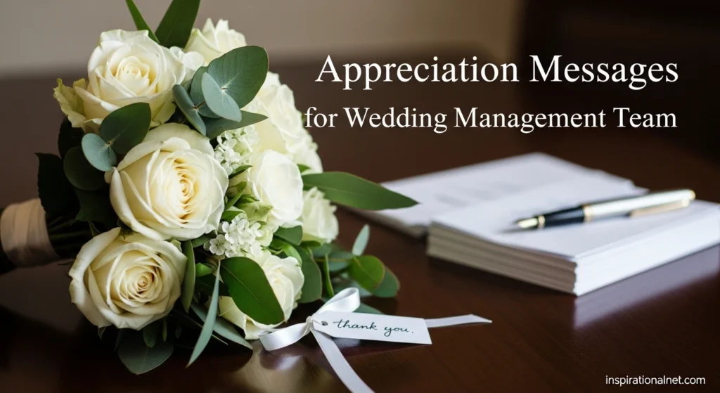 Appreciation Messages for Wedding Management Team