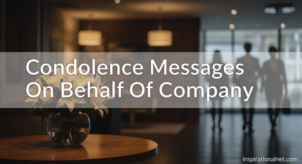 Condolence Messages On Behalf Of Company