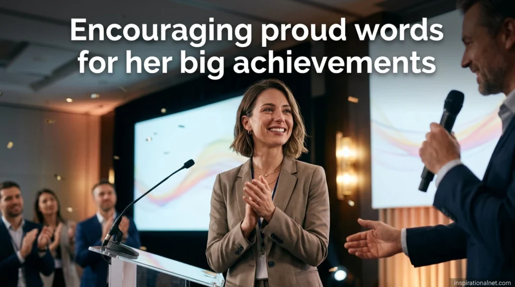 Encouraging proud words for her big achievements