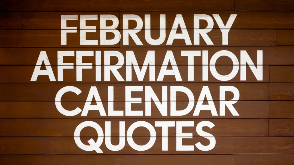 February affirmation calendar quotes