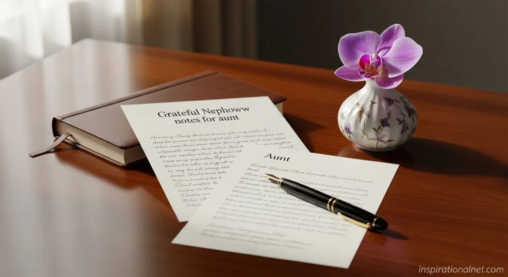 Grateful nephew notes for aunt