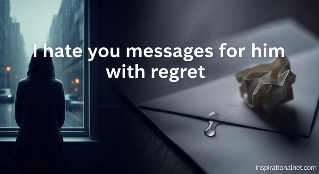 I hate you messages for him with regret