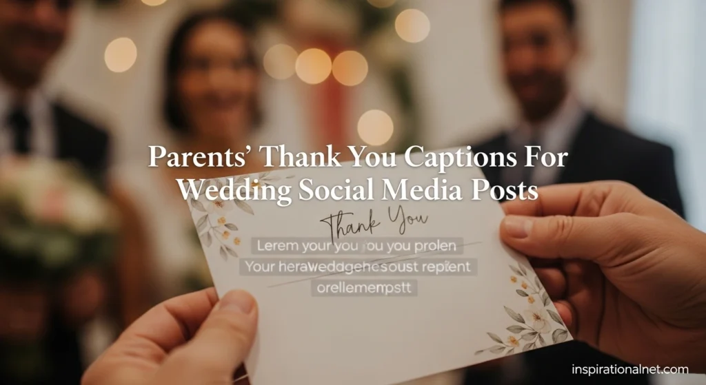 Parents’ Thank You Captions For Wedding Social Media Posts