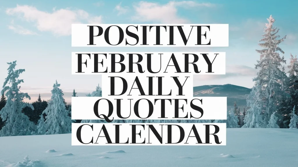 Positive February daily quotes calendar