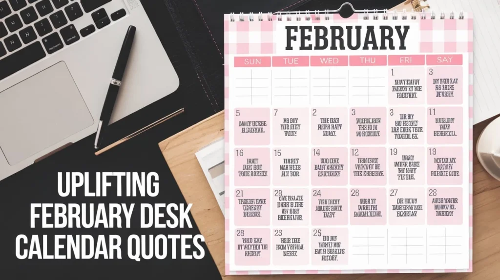 Uplifting February desk calendar quotes