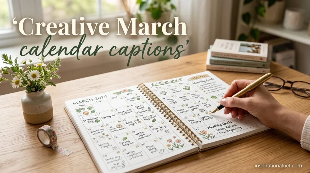 Creative March calendar captions