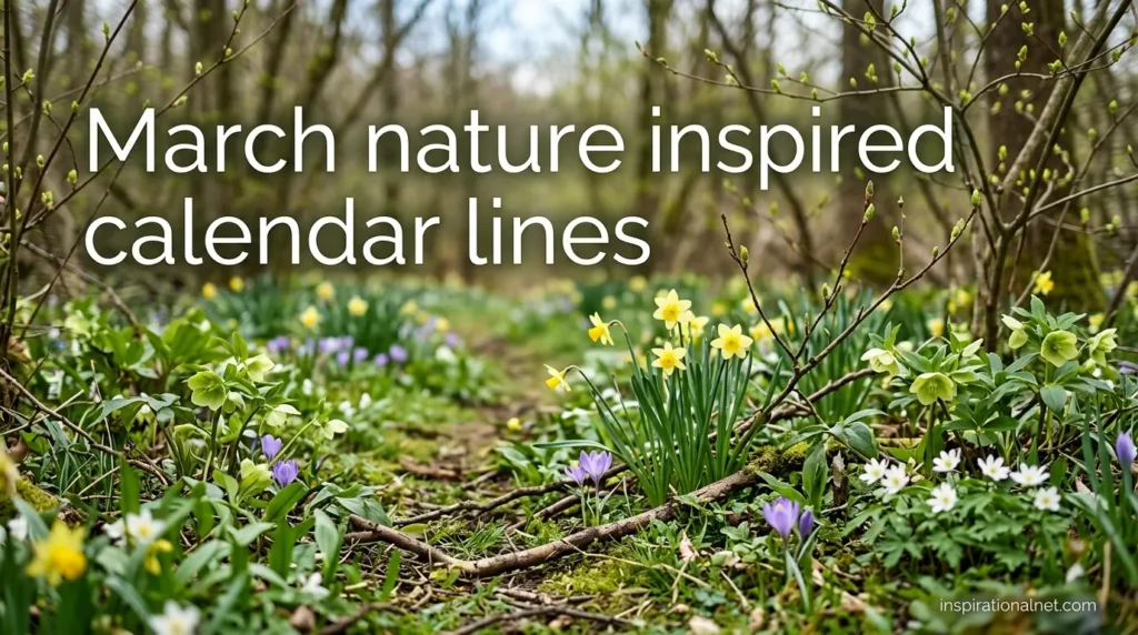 March nature inspired calendar lines
