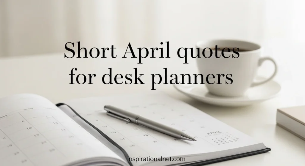Short April quotes for desk planners