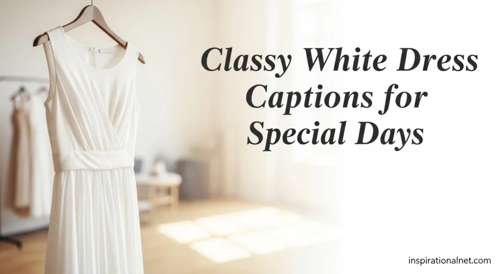 Classy White Dress Captions for Special Days