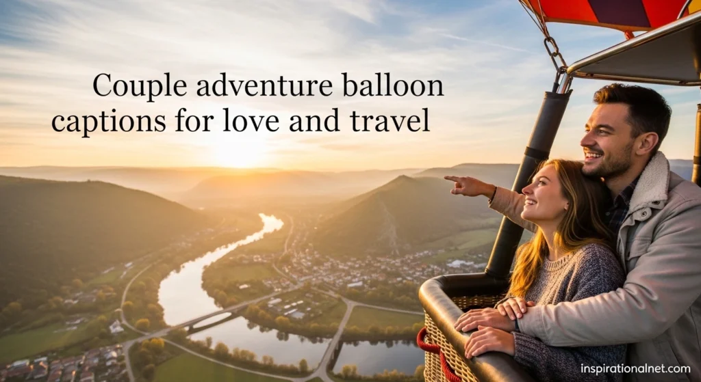 Couple adventure balloon captions for love and travel