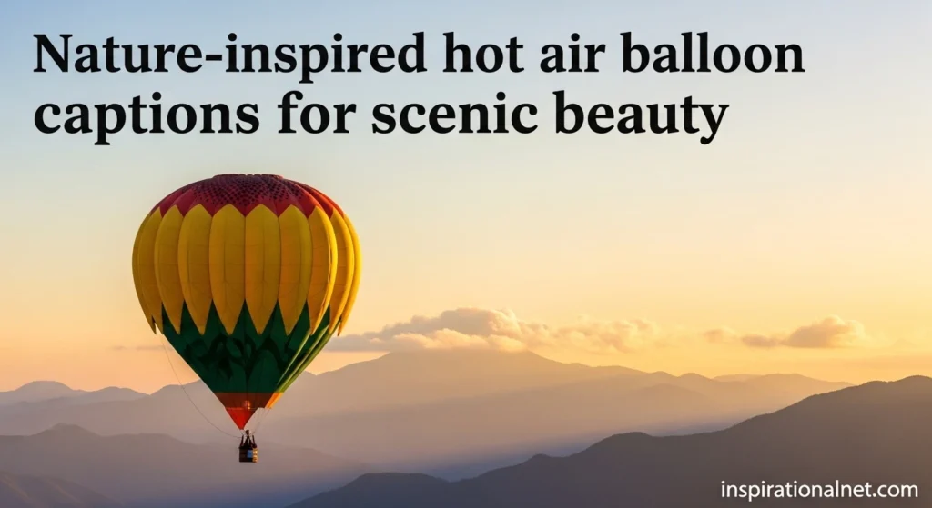 Nature-inspired hot air balloon captions for scenic beauty