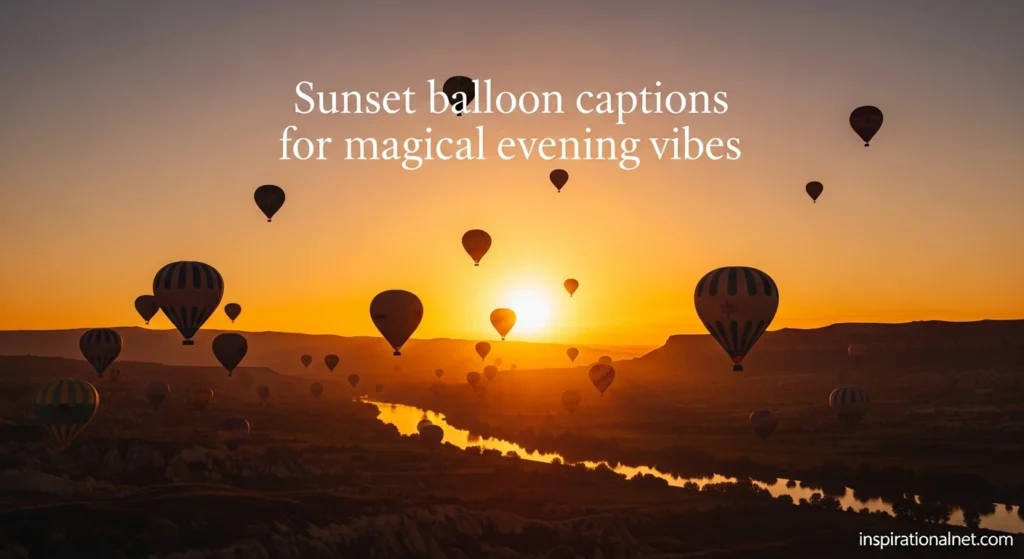Sunset balloon captions for magical evening vibes