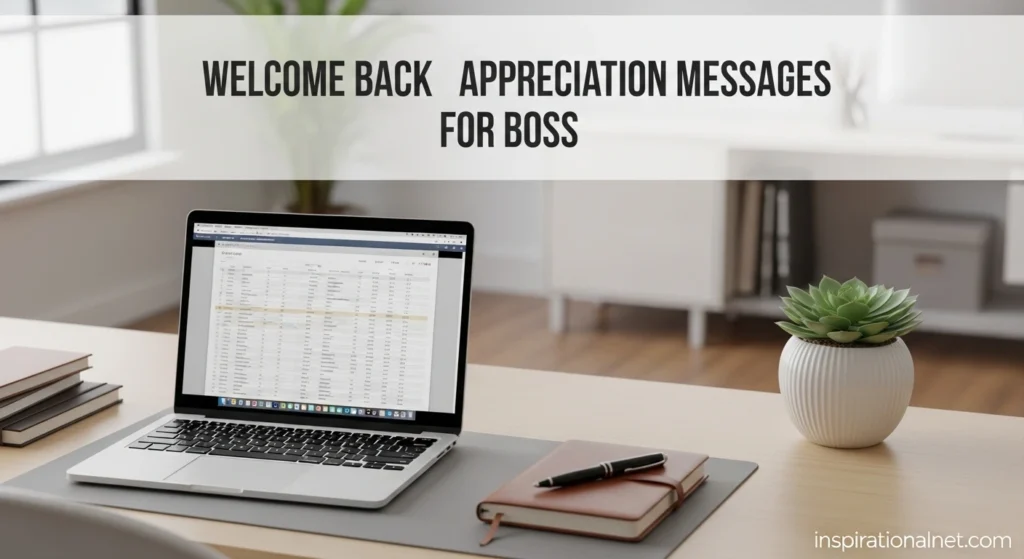 Welcome Back Appreciation Messages for Boss