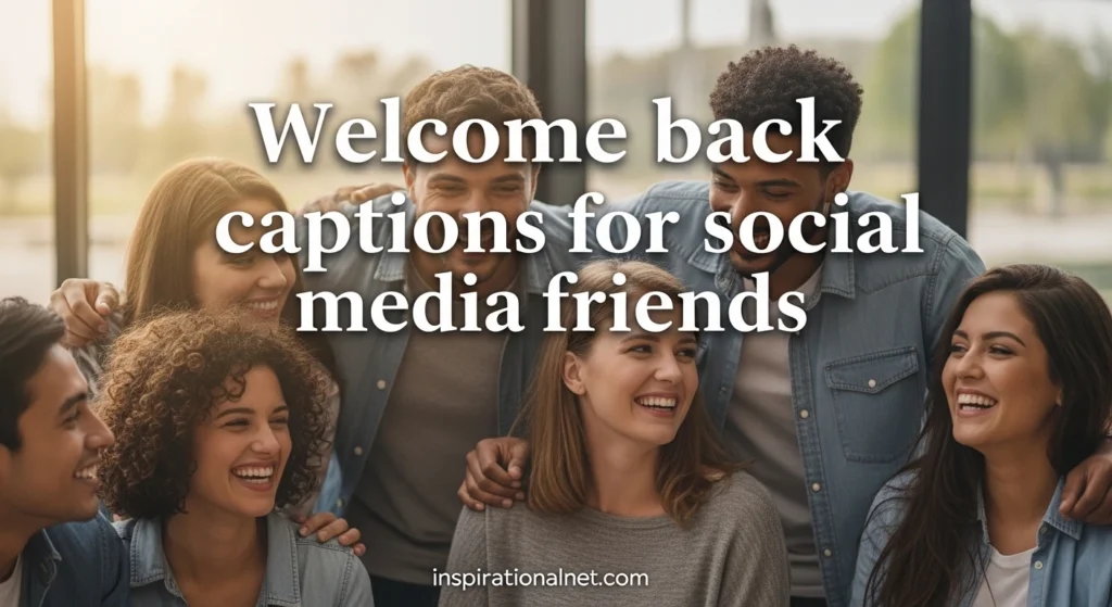 Welcome back captions for social media friends