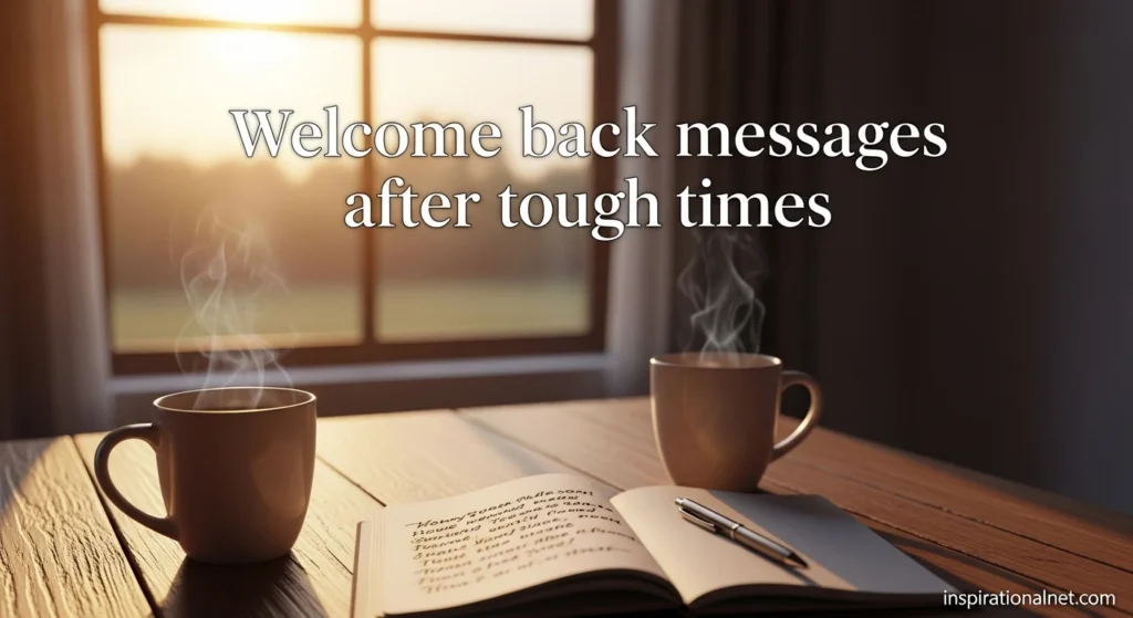 Welcome back messages after tough times