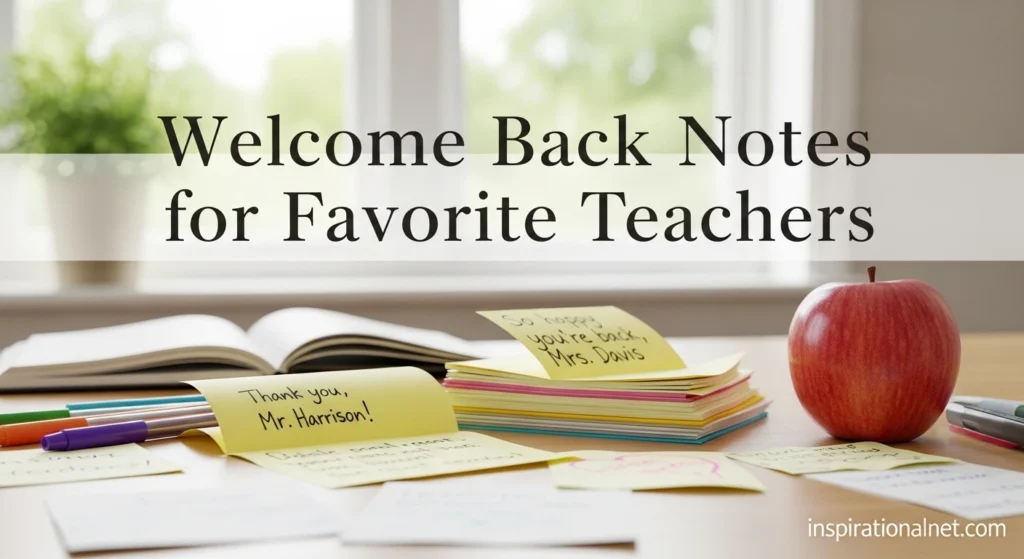 Welcome Back Notes for Favorite Teachers