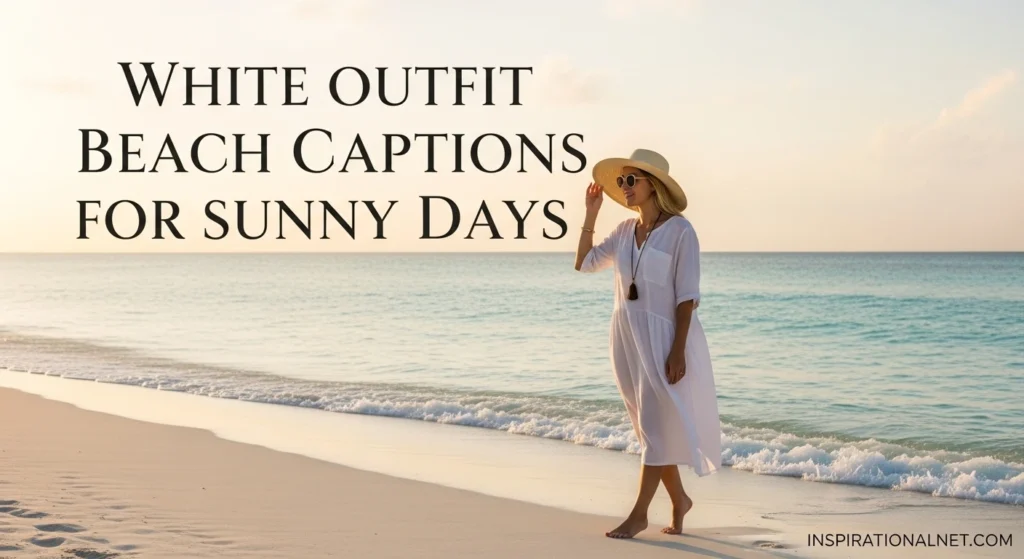 White Outfit Beach Captions for Sunny Days